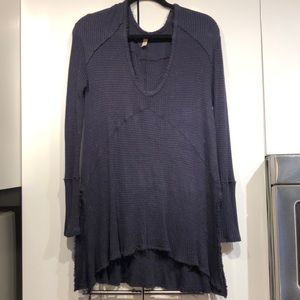 Free People waffle knit navy long sleeve
